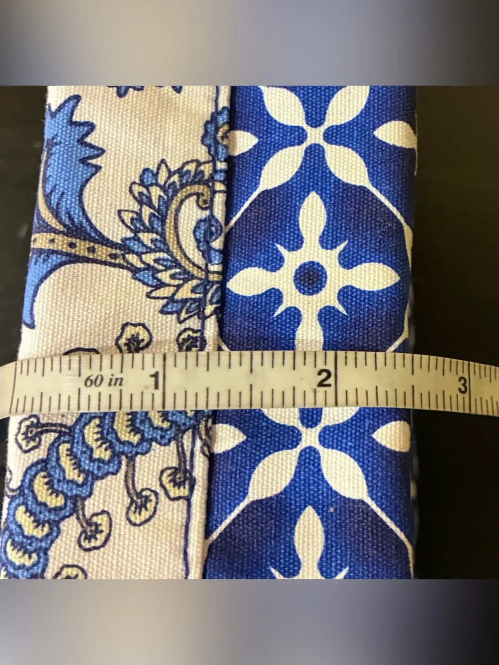 Estée Lauder Make Up Bag Zip Top Blue White Floral & Geometric NWOT